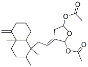 3-[2-(Decahydro-1,2,4a-trimethyl-5-methylenenaphthalen-1-yl)ethylidene]tetrahydrofuran-2,5-diol diacetate Struktur