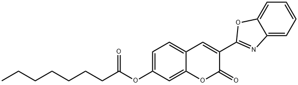 3-(2-BENZOXAZOLYL)-7-OCTANOYLOXYCOUMARIN Struktur