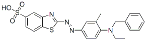 2-[[4-(benzylethylamino)-m-tolyl]azo]-benzothiazole-5-sulphonic acid Struktur