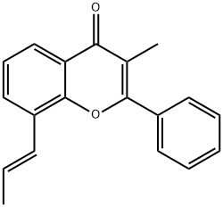 (E)-3-Methyl-2-phenyl-8-(prop-1-enyl)-4H-1-benzopyran-4-one Struktur