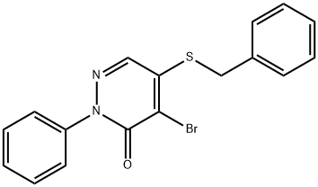 5-(BENZYLTHIO)-4-BROMO-2-PHENYLPYRIDAZIN-3(2H)-ONE Struktur