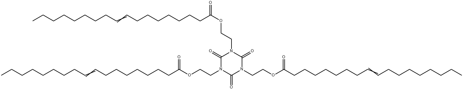 (2,4,6-trioxo-1,3,5-triazine-1,3,5(2H,4H,6H)-triyl)tris(2,1-ethanediyl) tris(9-octadecenoate) Struktur