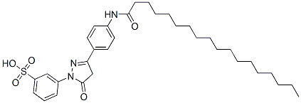 3-[4,5-dihydro-5-oxo-3-[4-[(1-oxooctadecyl)amino]phenyl]-1H-pyrazol-1-yl]benzenesulphonic acid Struktur