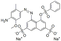 4-[(4-amino-5-methoxy-o-tolyl)azo]-5-[(phenylsulphonyl)oxy]naphthalene-2,7-disulphonic acid, sodium salt Struktur