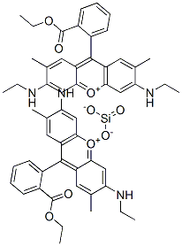 Xanthylium, 9-[2-(ethoxycarbonyl)phenyl]-3,6-bis(ethylamino)-2,7-dimethyl-, silicate Struktur