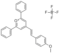 (E)-4-(2-(4-Methoxyphenyl)ethenyl)-2,6-diphenylpyrriliumtetrafluoroborate Struktur