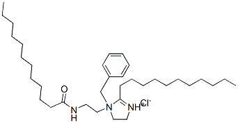 1-benzyl-4,5-dihydro-1-[2-[(1-oxododecyl)amino]ethyl]-2-undecyl-1H-imidazolium chloride Struktur