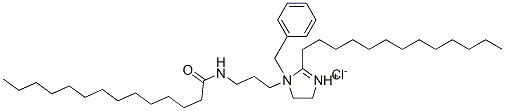 1-benzyl-4,5-dihydro-1-[3-[(1-oxotetradecyl)amino]propyl]-2-tridecyl-1H-imidazolium chloride Struktur