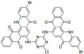 6,6'-[(6-chloro-1,3,5-triazine-2,4-diyl)diimino]bis[10-bromonaphth[2,3-c]acridine-5,8,14(13H)-trione] Struktur