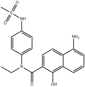 5-Amino-N-ethyl-1-hydroxy-N-[4-(methylsulfonylamino)phenyl]-2-naphthamide Struktur