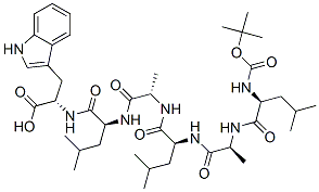 (2S)-3-(1H-indol-3-yl)-2-[[(2S)-4-methyl-2-[[(2S)-2-[[(2S)-4-methyl-2- [[(2S)-2-[[(2S)-4-methyl-2-(tert-butoxycarbonylamino)pentanoyl]amino]p ropanoyl]amino]pentanoyl]amino]propanoyl]amino]pentanoyl]amino]propano ic acid Struktur