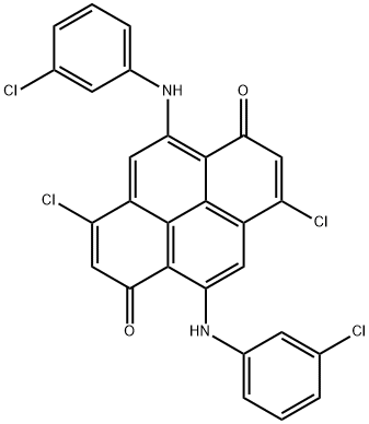 3,8-dichloro-5,10-bis[(3-chlorophenyl)amino]pyrene-1,6-dione Struktur