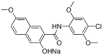 sodium N-(4-chloro-2,5-dimethoxyphenyl)-3-hydroxy-7-methoxynaphthalene-2-carboxamidate Struktur