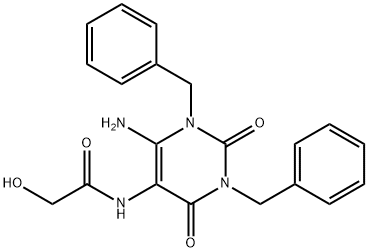 Glycolamide,  N-(6-amino-1,3-dibenzyl-1,2,3,4-tetrahydro-2,4-dioxo-5-pyrimidinyl)-  (7CI) Struktur