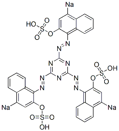 2,4,6-Tris(2-hydroxy-4-sodiosulfo-1-naphtylazo)-1,3,5-triazine Struktur