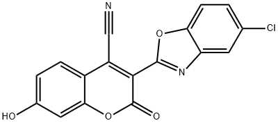 3-(5-CHLORO-2-BENZOXAZOLYL)-4-CYANO-7-HYDROXYCOUMARIN Struktur