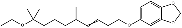 9-ethoxy-5,9-dimethyl-1-((3,4-methylenedioxy)phenoxy)-3-decene Struktur