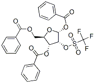 1,3,5-Tri-O-benzoyl-2-O-(trifluoromethanesulfonyl)-a-D-ribofuranose Struktur