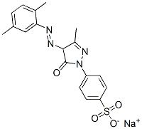 sodium 4-[4-[(2,5-dimethylphenyl)azo]-4,5-dihydro-3-methyl-5-oxo-1H-pyrazol-1-yl]benzenesulphonate Struktur