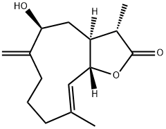 (3S,3aS,5S,10E,11aS)-3a,4,5,6,7,8,9,11a-Octahydro-5-hydroxy-3,10-dimethyl-6-methylenecyclodeca[b]furan-2(3H)-one Struktur