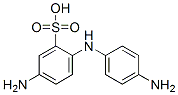 Benzenesulfonic acid, 5-amino-2-[(4-aminophenyl)amino]-, diazotized, coupled with 5,5'-oxybis[1,3-benzenediol], sodium salt Struktur