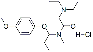 2-diethylamino-N-[1-(4-methoxyphenoxy)propyl]-N-methyl-acetamide hydro chloride Struktur