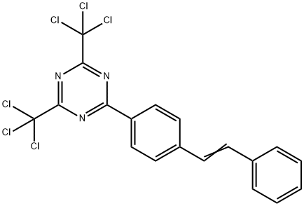 1,3,5-Triazine, 2-[4-(2-phenylethenyl)phenyl]-4,6-bis(trichloromethyl)- Struktur