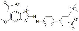 2-[[4-[ethyl[2-(trimethylammonio)ethyl]amino]phenyl]azo]-6-methoxy-3-methylbenzothiazolium diacetate Struktur