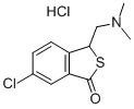 Benzo(c)thiophen-1(3H)-one, 6-chloro-3-((dimethylamino)methyl)-, hydro chloride Struktur