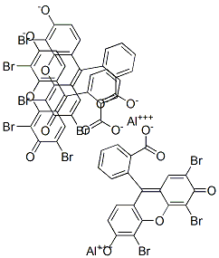 dialuminium tris[2-(2,4,5-tribromo-6-oxido-3-oxoxanthen-9-yl)benzoate] Struktur