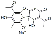 (+)-2,6-diacetyl-1,7,9-trihydroxy-8,9b-dimethyldibenzofuran-3(9bH)-one, monosodium salt Struktur