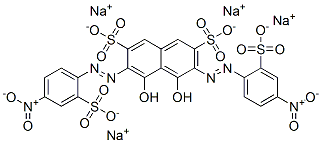 tetrasodium 4,5-dihydroxy-3,6-bis[(4-nitro-2-sulphonatophenyl)azo]naphthalene-2,7-disulphonate Struktur