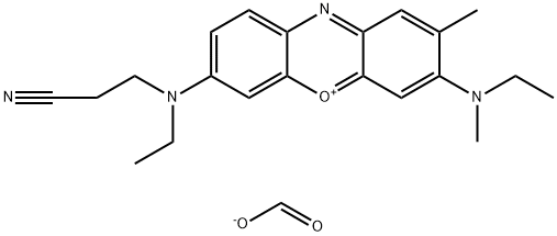 7-[(2-cyanoethyl)ethylamino]-3-(ethylmethylamino)-2-methylphenoxazin-5-ium formate  Struktur