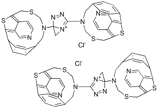 bis[[azobis[4,1-phenylene-2,5-benzothiazolediylmethylenethio[(dimethylamino)methylidyne]]]methylammonium] dichloride Struktur