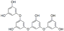 1,3-Benzenediol, 5,5'-[oxybis[(5-hydroxy-3,1-phenylene)oxy]]bis-, coupled with diazotized 3,3'-dimethoxy[1,1'-biphenyl]-4,4'-diamine, sodium salt Struktur