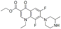 1-Ethyl-6,8-difluoro-1,4-dihydro-7-(3-methyl-1-piperazinyl)-4-oxoquinoline-3-carboxylic acid ethyl ester Struktur