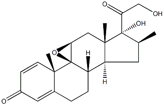 9beta,11beta-Epoxy-17alpha,21-dihydroxy-16beta-methylene-pregna-1,4-diene-3,20-dione Structure