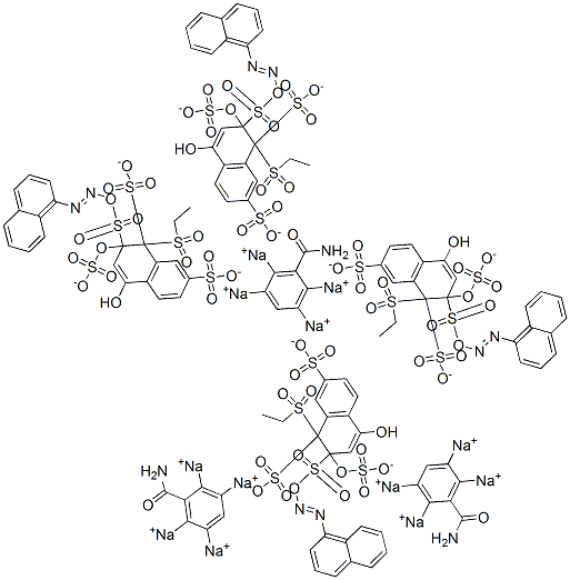 2,7-Naphthalenedisulfonic acid, 5-(benzoylamino)-4-hydroxy-3-1-sulfo-6-2-(sulfooxy)ethylsulfonyl-2-naphthalenylazo-, tetrasodium salt Struktur