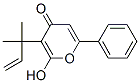 3-(1,1-Dimethyl-2-propenyl)-2-hydroxy-6-phenyl-4H-pyran-4-one Struktur