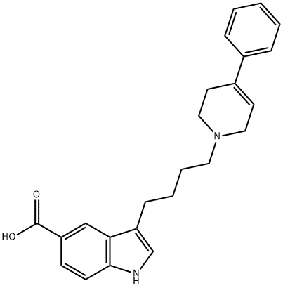 3-[4-(3,6-DIHYDRO-4-PHENYL-1(2H)-PYRIDINYL)BUTYL]-1H-INDOLE-5-CARBOXYLIC ACID HYDROCHLORIDE Struktur