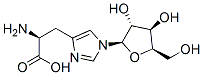 (2S)-2-amino-3-[1-[(2R,3R,4R,5R)-3,4-dihydroxy-5-(hydroxymethyl)oxolan-2-yl]imidazol-4-yl]propanoic acid Struktur