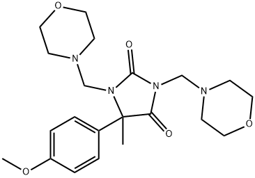 1,3-Bis(morpholinomethyl)-5-(p-methoxyphenyl)-5-methylhydantoin Struktur