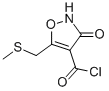 4-Isoxazolecarbonyl chloride, 2,3-dihydro-5-[(methylthio)methyl]-3-oxo- (9CI) Struktur