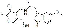 (4Z)-5-(hydroxymethyl)-4-[[1-(5-methoxy-1H-indol-3-yl)propan-2-ylamino ]methylidene]-2-methyl-pyridin-3-one Struktur