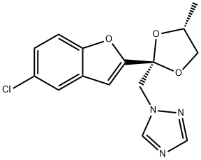 cis-1-((2-(5-Chloro-2-benzofuranyl)-4-methyl-1,3-dioxolan-2-yl)methyl) -1H-1,2,4-triazole Struktur