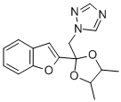 2-(Benzofuran-2-yl)-2-(1-(1H-1,2,4-triazolyl)-methyl)-4,5-dimethyl-1,3 -dioxolan [German] Struktur