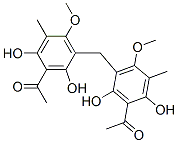 Bis(3-acetyl-2,4-dihydroxy-6-methoxy-5-methylphenyl)methane Struktur