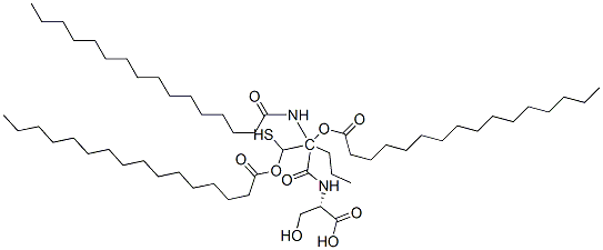 2,3-bis-(palmitoyloxy)-2-propyl-N-palmitoyl-cysteinylserine Struktur