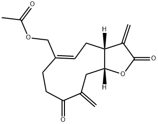 (3aR,5Z,11aR)-6-[(Acetyloxy)methyl]-3a,7,8,10,11,11a-hexahydro-3,10-bis(methylene)cyclodeca[b]furan-2,9(3H,4H)-dione Struktur