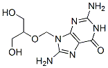 6H-Purin-6-one, 2,8-diamino-1,9-dihydro-9-((2-hydroxy-1-(hydroxymethyl )ethoxy)methyl)- Struktur